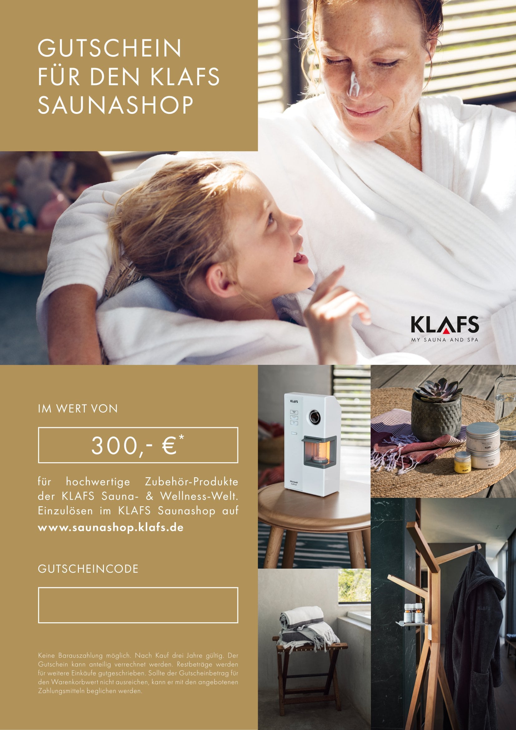 300€ - KLAFS Geschenkgutschein